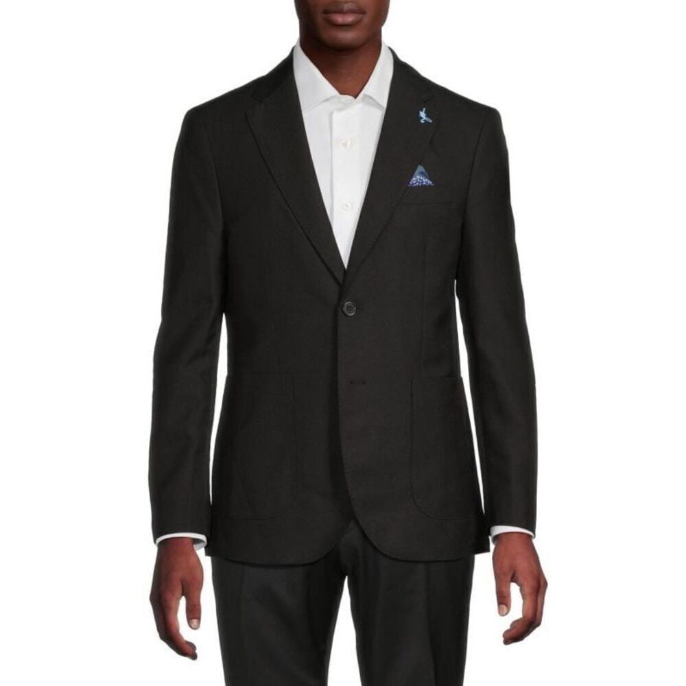✨TAILORBYRD Solid Notch Lapel Sz 44S Black Blazer✨